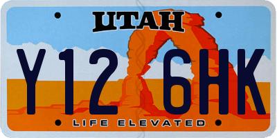 UT license plate Y126HK