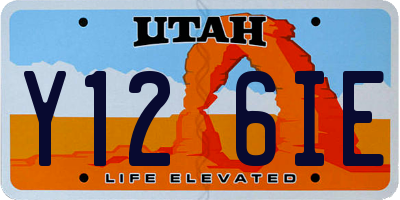 UT license plate Y126IE