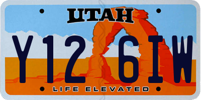 UT license plate Y126IW