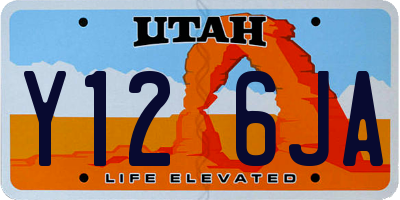 UT license plate Y126JA