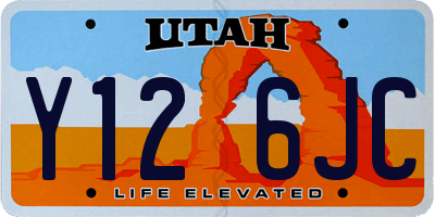 UT license plate Y126JC