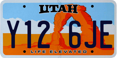 UT license plate Y126JE