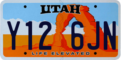 UT license plate Y126JN