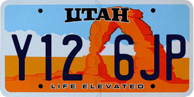 UT license plate Y126JP