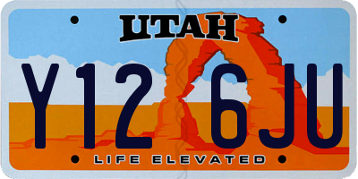 UT license plate Y126JU