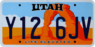UT license plate Y126JV