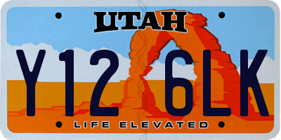 UT license plate Y126LK
