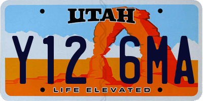 UT license plate Y126MA