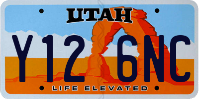 UT license plate Y126NC