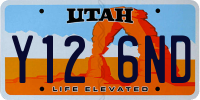 UT license plate Y126ND
