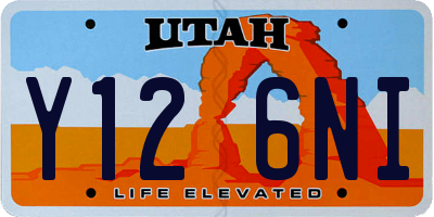 UT license plate Y126NI