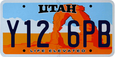 UT license plate Y126PB
