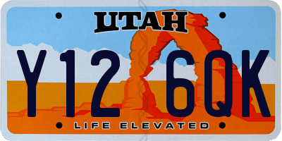 UT license plate Y126QK