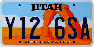 UT license plate Y126SA