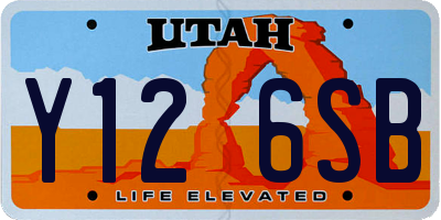 UT license plate Y126SB