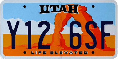 UT license plate Y126SF