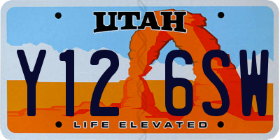 UT license plate Y126SW