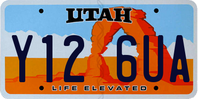 UT license plate Y126UA