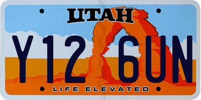 UT license plate Y126UN
