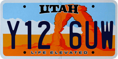UT license plate Y126UW