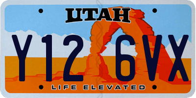 UT license plate Y126VX