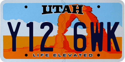 UT license plate Y126WK