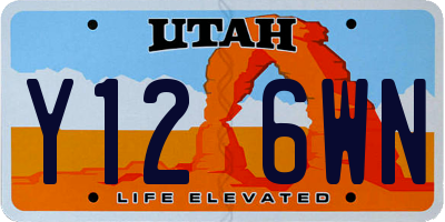 UT license plate Y126WN