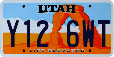 UT license plate Y126WT