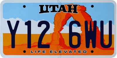 UT license plate Y126WU