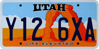 UT license plate Y126XA