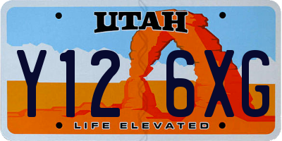 UT license plate Y126XG