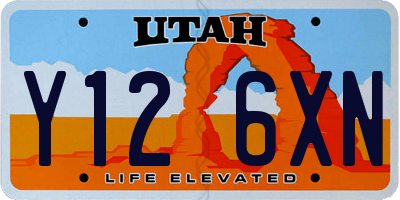 UT license plate Y126XN