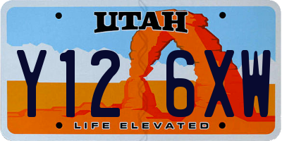 UT license plate Y126XW