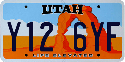 UT license plate Y126YF