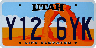 UT license plate Y126YK