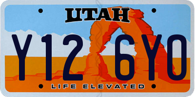 UT license plate Y126YO