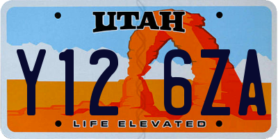 UT license plate Y126ZA