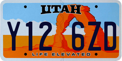 UT license plate Y126ZD