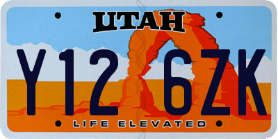 UT license plate Y126ZK