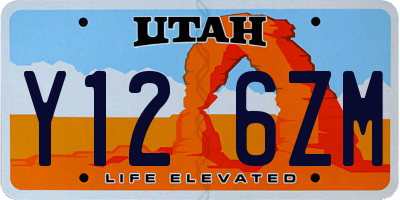 UT license plate Y126ZM