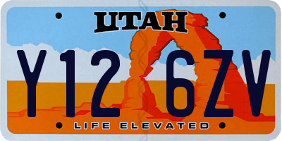 UT license plate Y126ZV