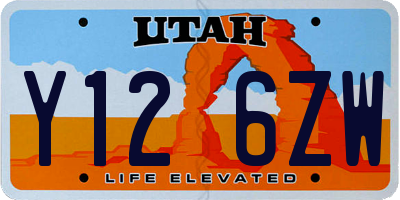 UT license plate Y126ZW