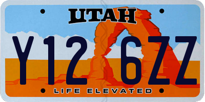 UT license plate Y126ZZ