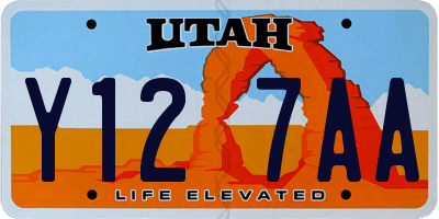 UT license plate Y127AA
