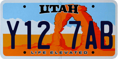 UT license plate Y127AB