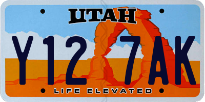 UT license plate Y127AK