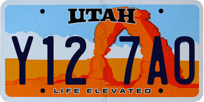 UT license plate Y127AO