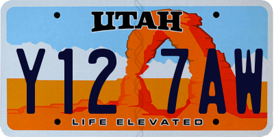UT license plate Y127AW