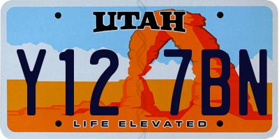UT license plate Y127BN