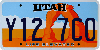 UT license plate Y127CO